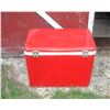 Image 3 : Red Coleman Cooler  Small Dent on Lid    Hard to See but there