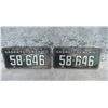 Image 1 : Pair 1960 Saskatchewan Licence Plates
