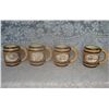 Image 1 : Set of 4 First Nations  Western Mugs  Brown  Some Uneven Glazing