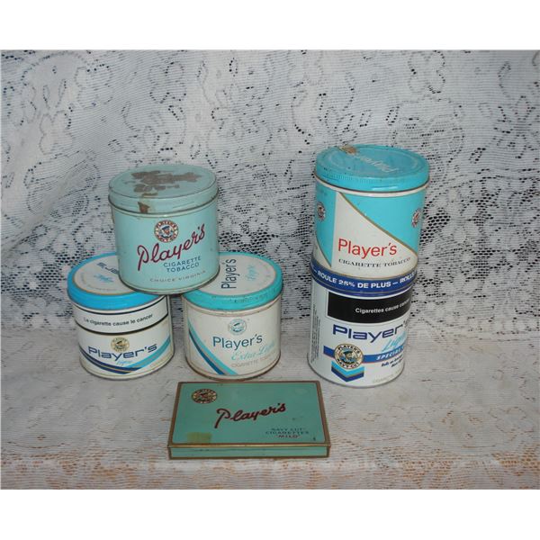 Set of 6 Different Players Tobacco Tins