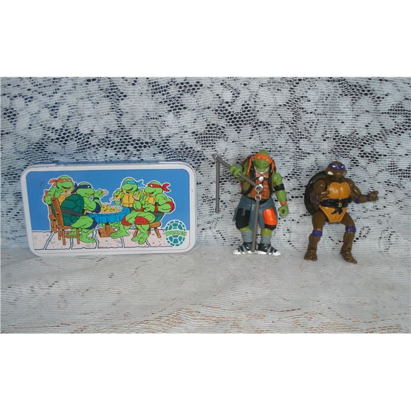 Ninja Turtles Tin and Action Figures