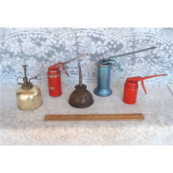 Oil Cans  Small Red Reads Wesco B'Ham England