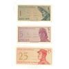 Image 1 : Set of 3 Indonesia 1964 notes: 1 Sen, 5 Sen, 25 Sen. Unc.