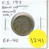 Image 1 : U.S. 1913 Buffalo Nickel. Variety 1. Bison is standing on a mound. The first Buffalo Nickel. F-12.