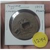 Image 1 : Province of Canada 1852 Penny. Bank of Upper Canada. Holed.