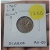 Image 1 : 1965 Canadian Large Beads, Blunt 5 Small Cent. AU-50. Scarce.