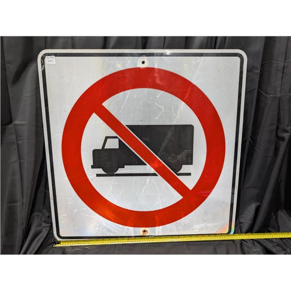 No Trucks Allowed Highway Sign