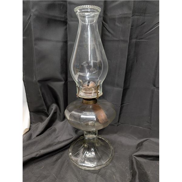 Glass Pumpkin Coal Oil Lamp W/ Chimney