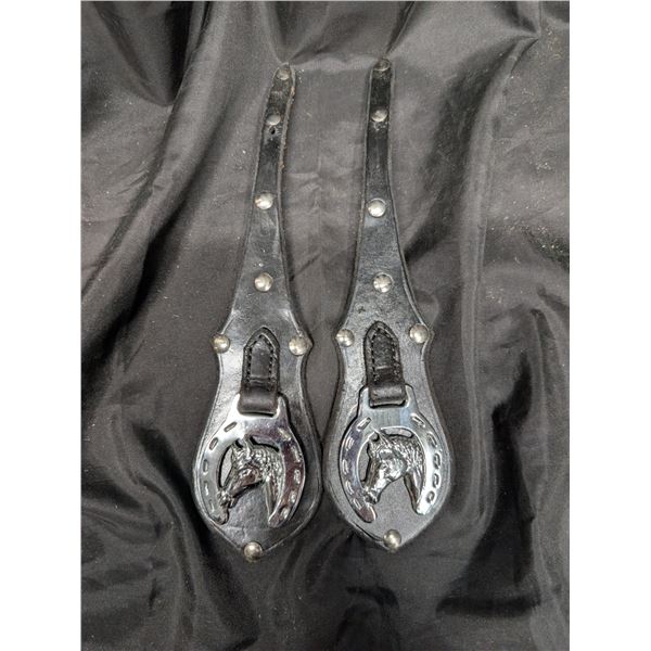 2 Leather Horse Decorations