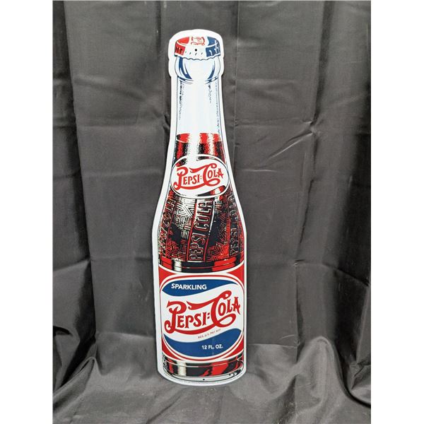 Tin Pepsi Cola Bottle Sign