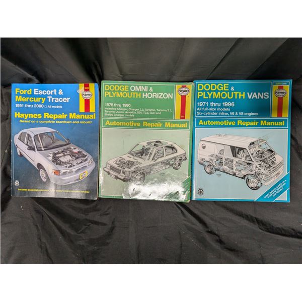 3 Different Haynes Auto repair Manuals