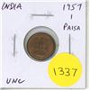 Image 1 : India. 1957 1 Paisa. Uncirculated.