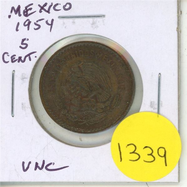 Mexico 1954 5 Centavos. Uncirculated.