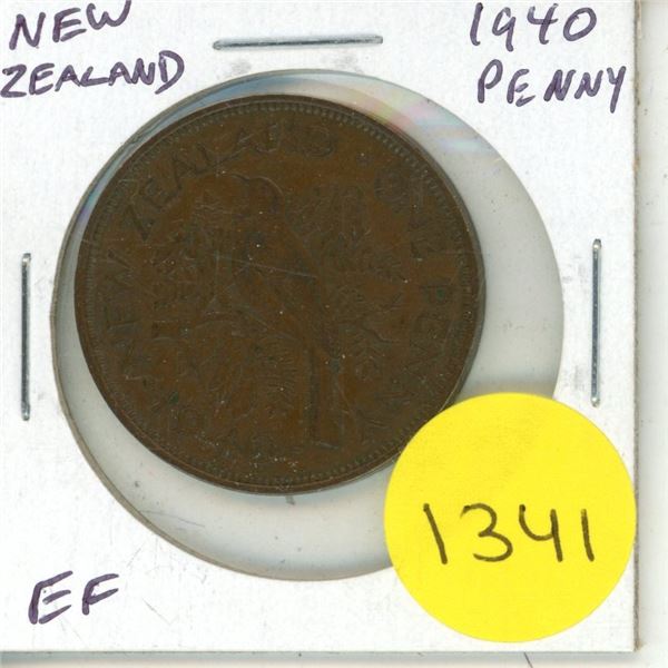 New Zealand. 1940 Penny. Issue during World War II. EF.