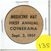 Image 1 : 1961 Medicine Hat First Annual Coinerama Wooden Nickel. Unc.