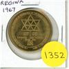 Image 1 : 1967 Regina Trade Dollar. Commemorates Canadian Confederation and Buffalo Days. BU.