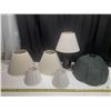 Image 1 : Table Lamp and 5 Different Size Lamp Shades with Blue Tote.