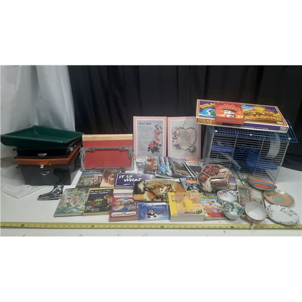 Lot of Misc. Items. (Maps, Containers, Books, Cage, etc.)