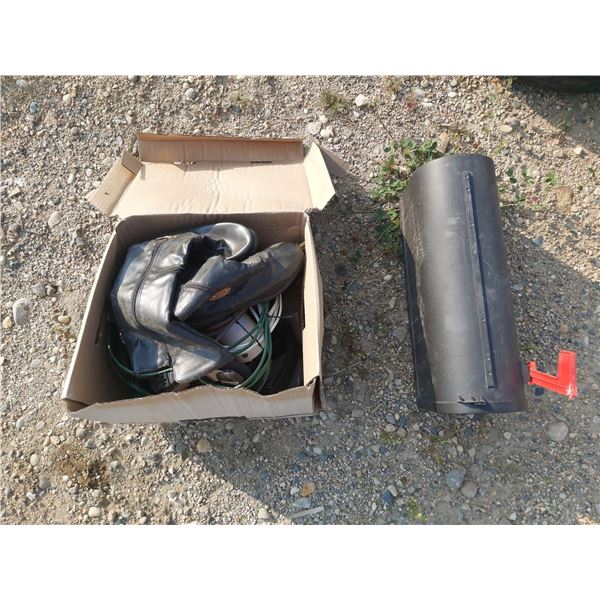 Lot of Hardware (Bolts,coiled wires, cables)\ Black mailbox