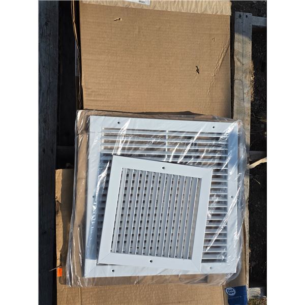 5 large vent cover covers- new in box- 4 are 18" by 18" and 1 is 12" by 12"