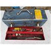Image 1 : Tool box with chainsaw chains and misc tools
