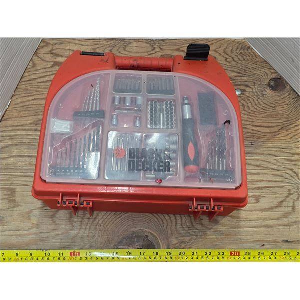 Black and decker drill with bits and case