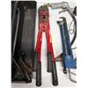 Image 4 : Box of Misc. Tools (Bolt Cutters, Measuring Tapes and etc.)