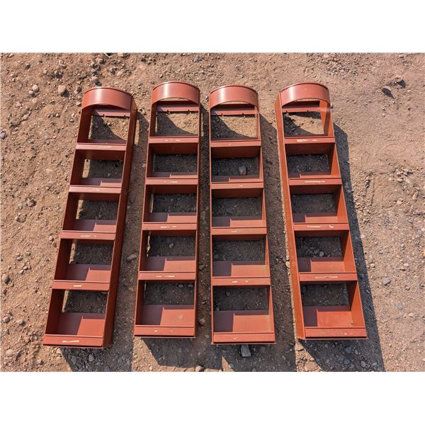 (4) 48"x10" Metal Wall Hung Bolts Bins