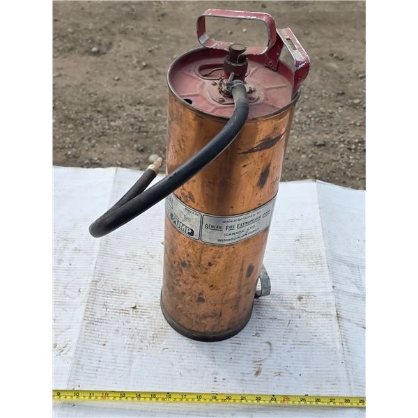 Vintage copper fire extinguisher