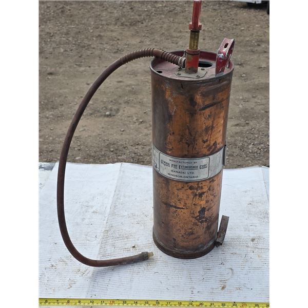 Vintage copper fire extinguisher