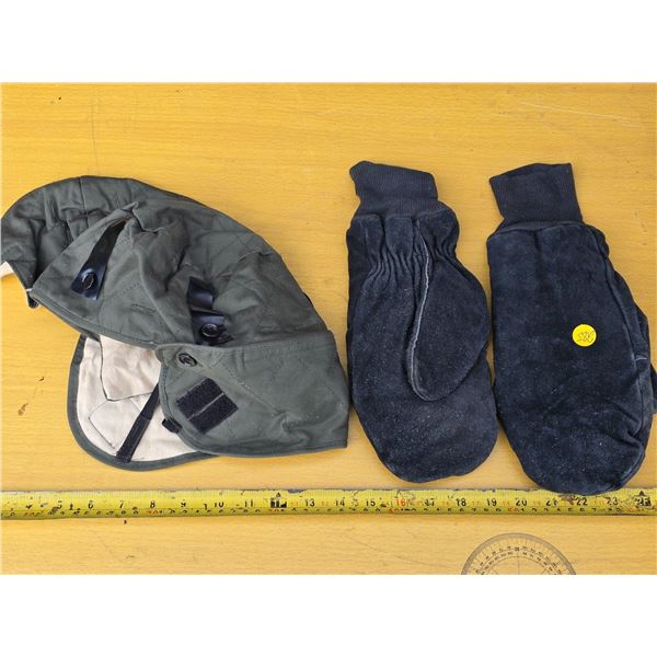Pair of Insulated Mitts and Insulated Hat (Hood)