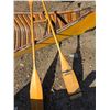 Image 2 : Tremblay 14fT Wooden canoe- with paddles-  Apache written on side