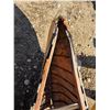 Image 7 : Tremblay 14fT Wooden canoe- with paddles-  Apache written on side