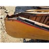 Image 8 : Tremblay 14fT Wooden canoe- with paddles-  Apache written on side