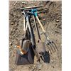 Image 1 : Shovels, post hole auger, pitch fork