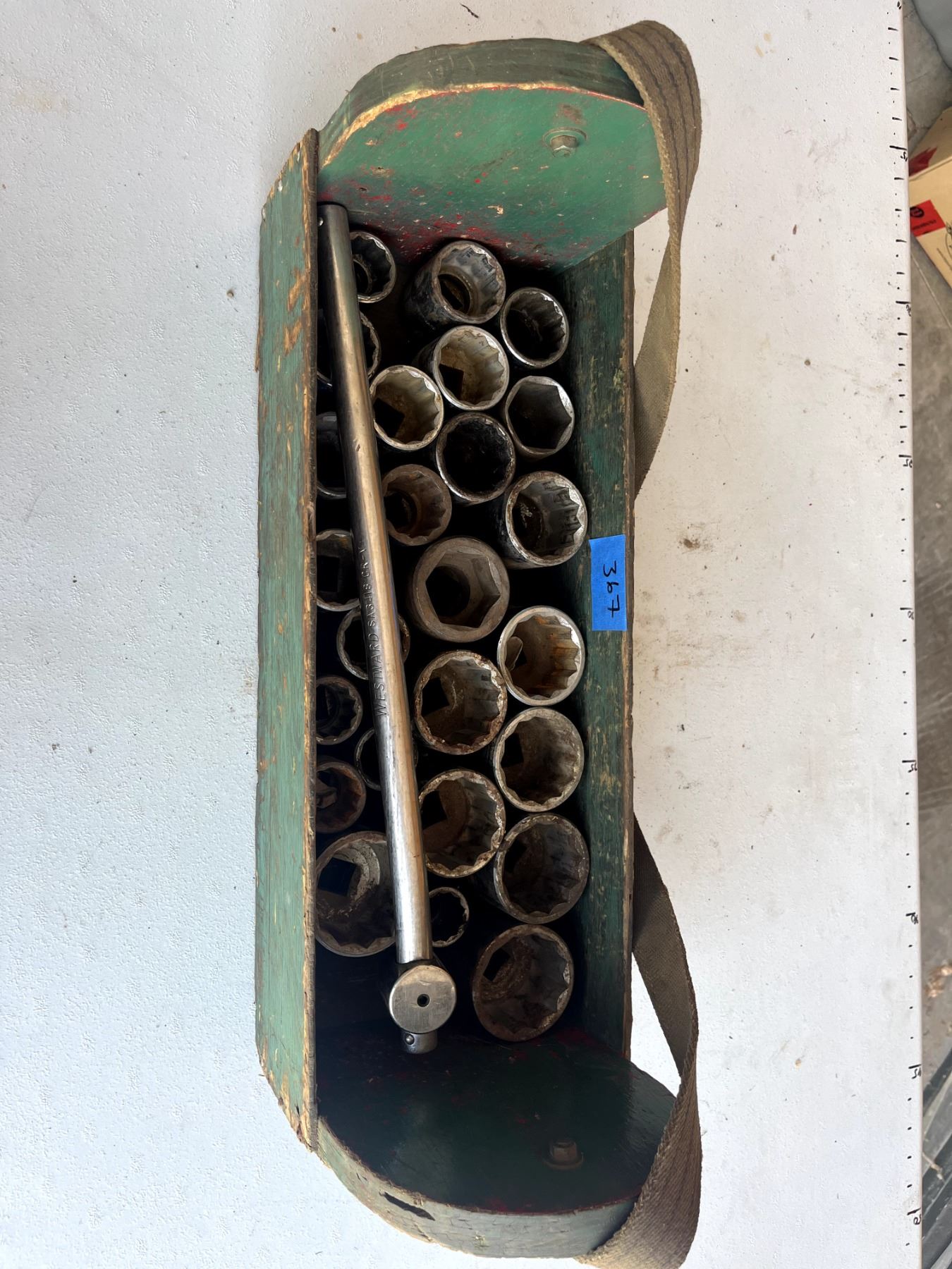 Timber Socket Set Box Wood Tool Box w/ 3/4