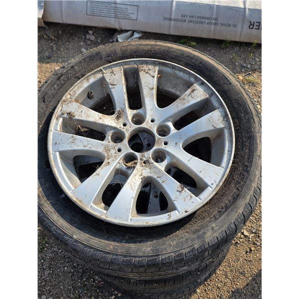 4 tires with bmw rims- 5 bolts- 205/55R16