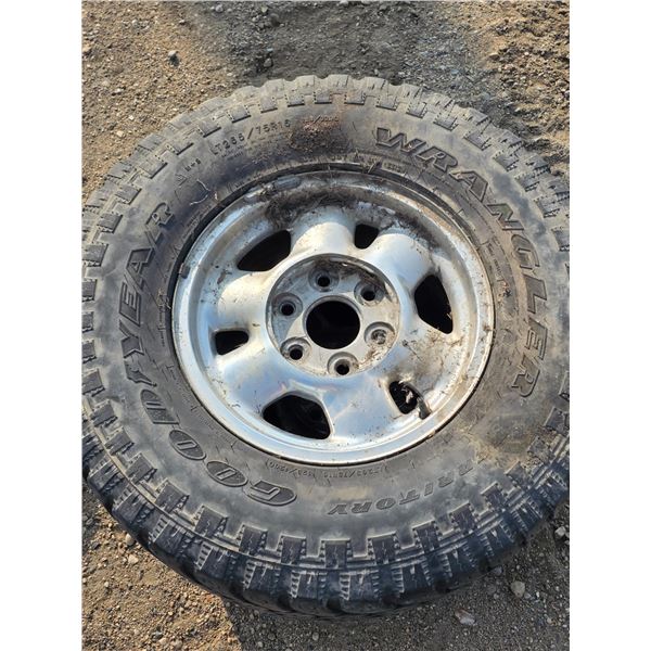 3 goodyear tires with rims- 6 bolt- LT265/75R16