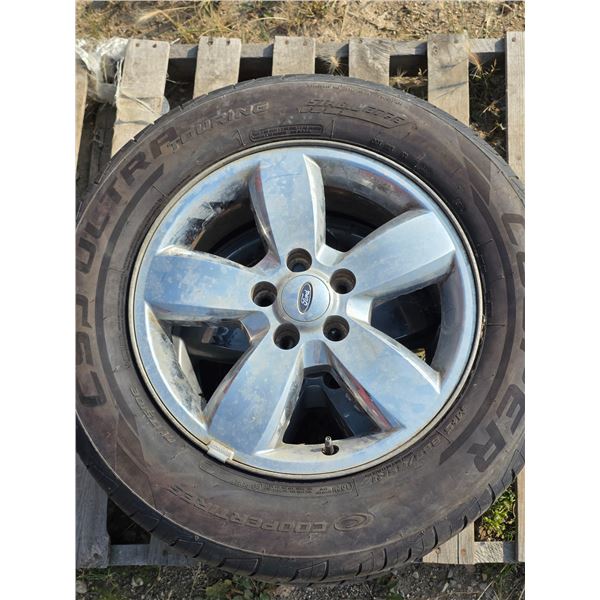 2 ford rims and cooper tires- 5 bolt- 225/65R17