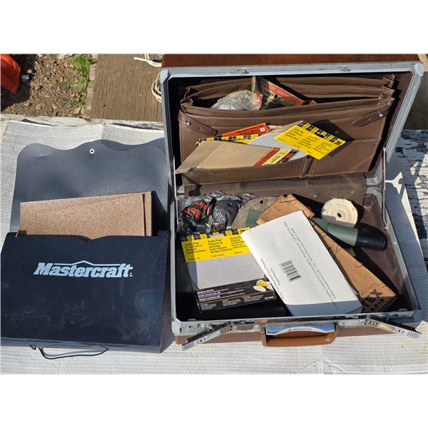 Sand paper with sanding supplies and case