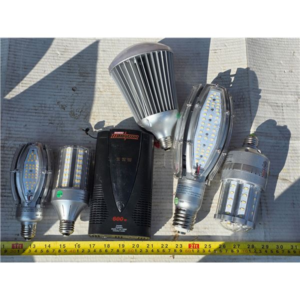 Acorn light bulbs and power inverter