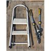 Image 1 : Step ladder, fishing rod and garden shears
