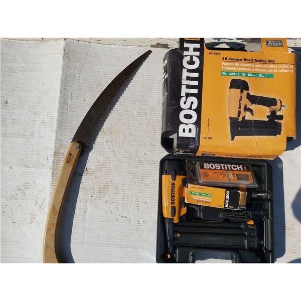 Vintage 36" Bow Saw\Pruning Saw\18 Piece Brad Nailer Kit