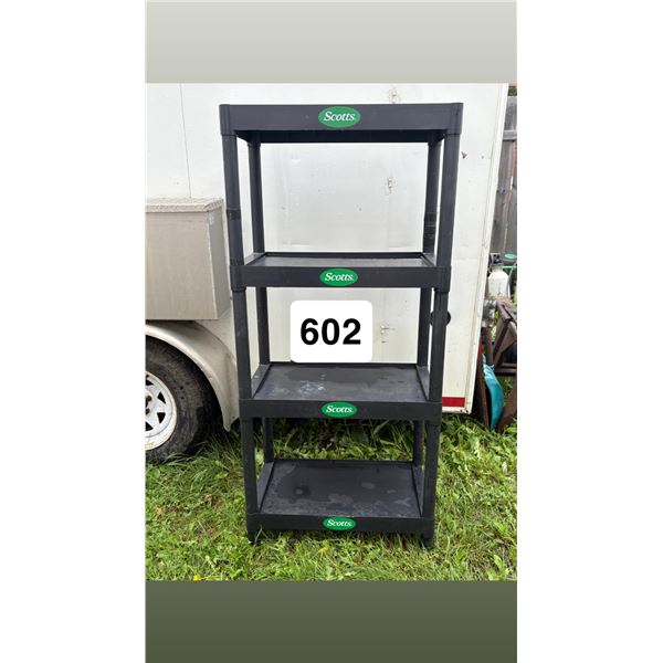 Scotts shelf 26” x 14” x 57”