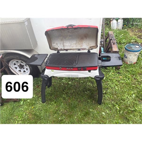 Thermos Grill 2 Go camping cook stove. Comes with levelling blocks and regulator.