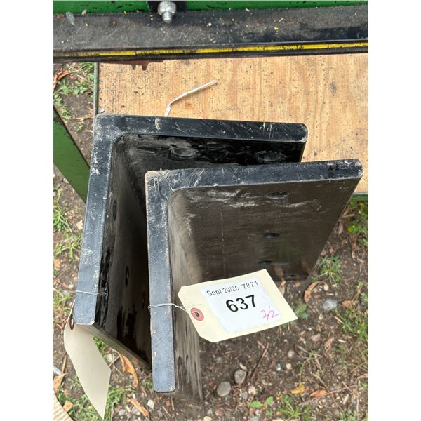 2 large heavy angle brackets 20”L x 8” x 8”  3/4” steel