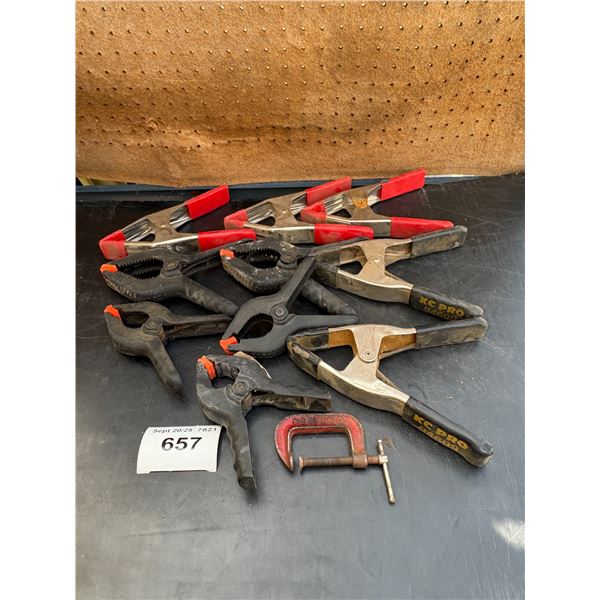 Box of assorted clamps