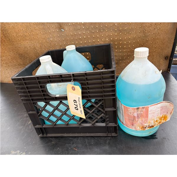 Crate of 1 jug hand sanitizer/ 2 dishwasher soap