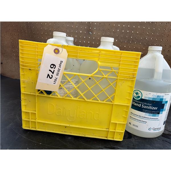 Crate of 4L jugs hand sanitizer