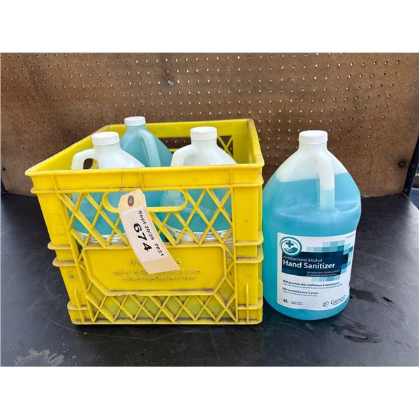 Crate of 4L jugs hand sanitizer